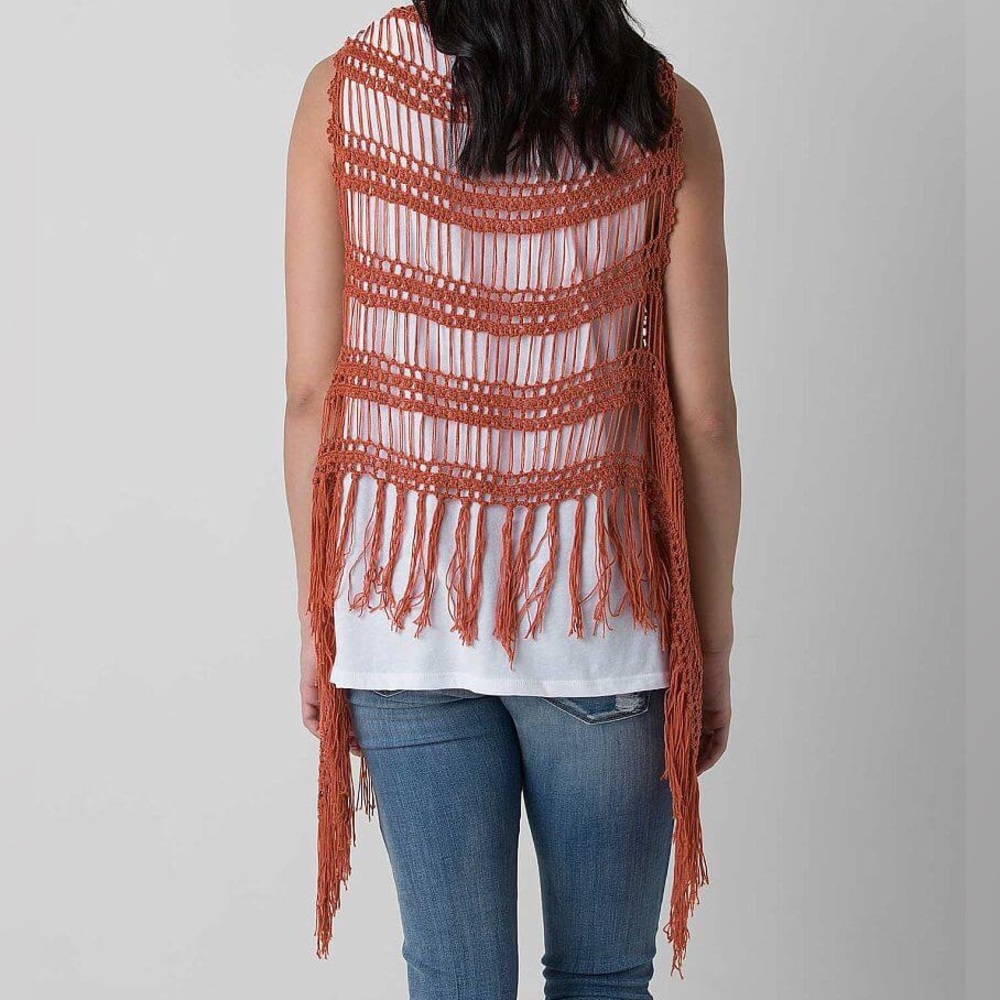 POL Open Weave Flyaway Fringe Vest - Picture 9 of 9